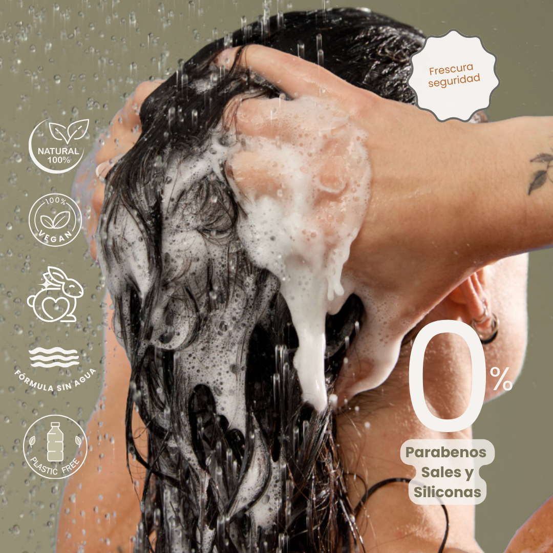Shampoo Sólido Menta y Cáñamo - Control Grasa & Crecimiento Natural