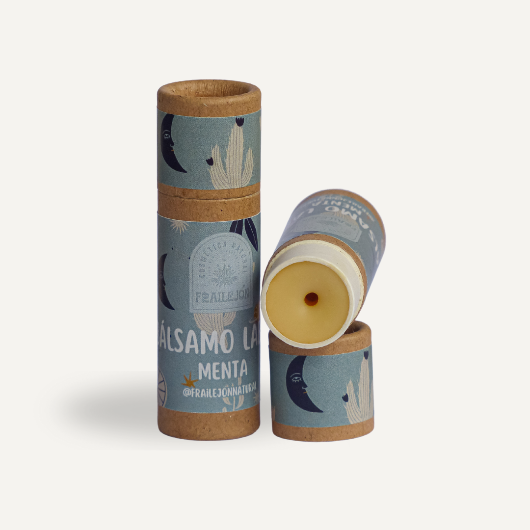 Bálsamo labial de Menta de Frailejon.cl para labios reparados y frescura natural.